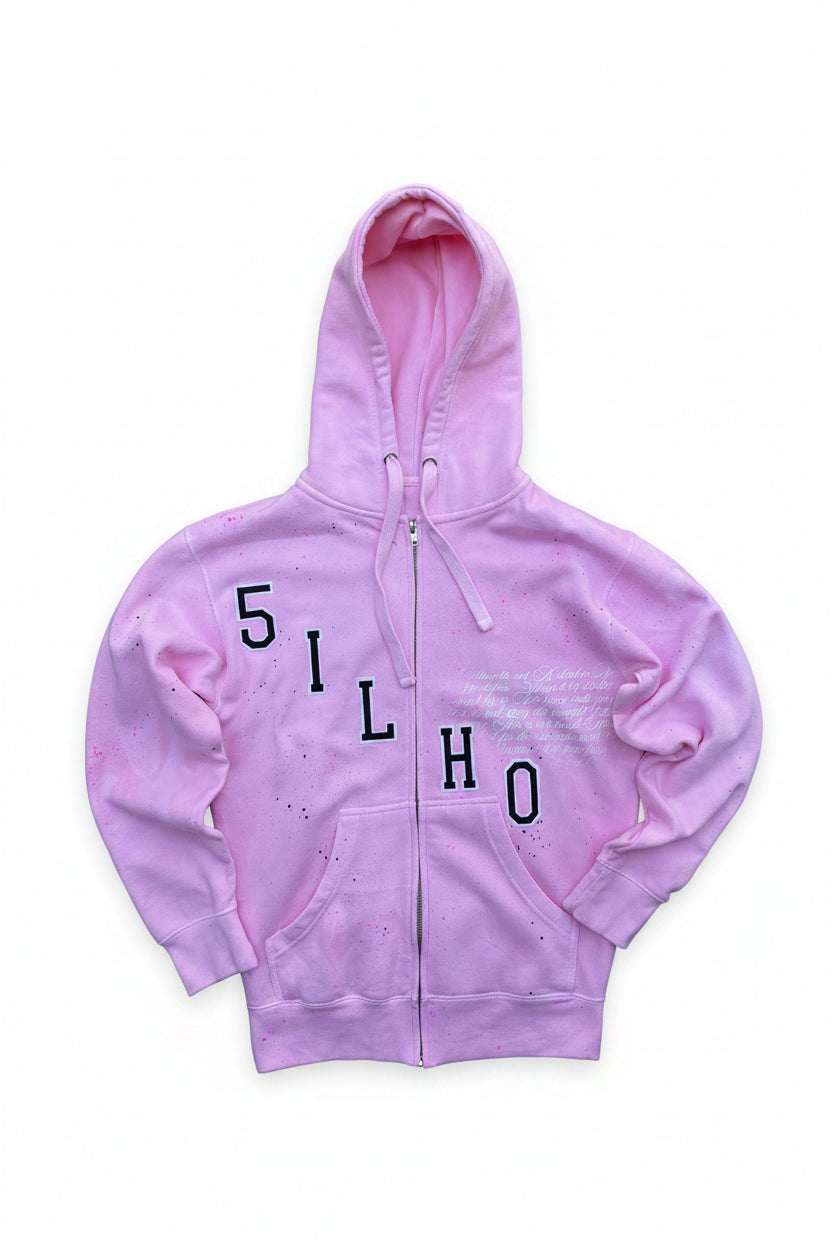 Pink Varsity Zip-Up (M)
